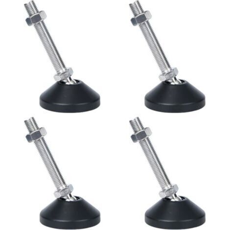 4Pcs M16 Pieds de nivellement, pieds filetés réglables, pieds pivotants antidérapants pour meubles, pieds de nivellement pour machines robustes pour établi(D60M16200)- Crezuo (1/4)