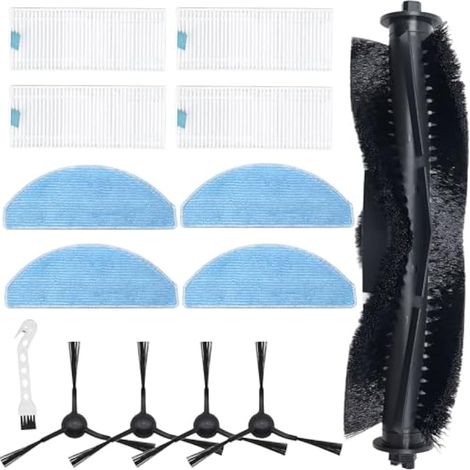 Accessoires pour Laresar Mars 01 pièces de rechange pour aspirateur robot, brosse rotative + 4 filtres + 4 Chiffon nettoyage + 6 brosses latérales (1/5)