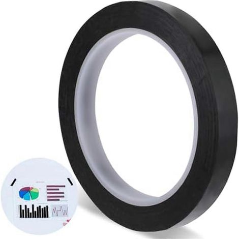 Ruban adhésif pour tableau blanc bleu de 66,2 m (217 pieds), ruban graphique noir de 1,27 cm (1/2 pouce). (1/5)