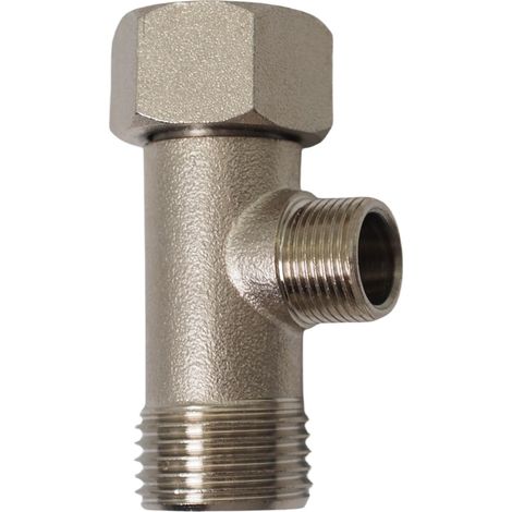 T-förmiger Bidet-Adapter – 3-Wege-T-Stück aus Messing (1/2 x 1/2 x 3/8 oder 9/16 Zoll), vernickelt (1/5)
