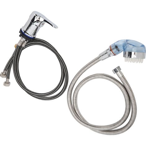 Robinet de shampoing de 80 cm, bac à shampoing de 120 cm, kit de tuyau avec grande brosse de pulvérisation bleue (1/5)