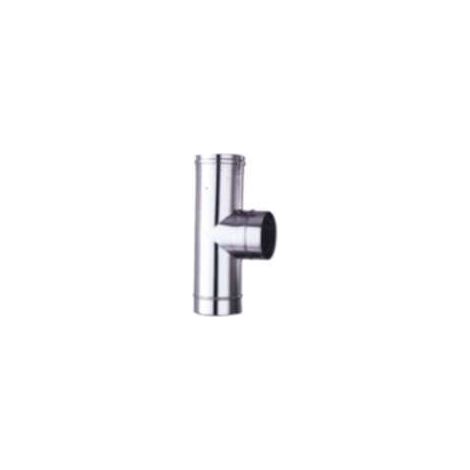 ALA 8018915596091 Gomito T inox Aisi 316L Finitura Lucida Diametro 20 mm per Riscaldamento Stufa Caminetto colore Acciaio (1/2)