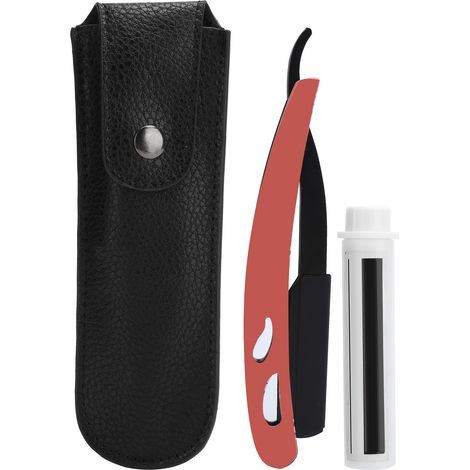Porte-lames de rasoir vintage, support pour couteaux de barbier et outil d'épilation avec étui (1/5)