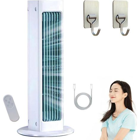Climatiseurs portables, Combattez immédiatement la chaleur torride et l'humidité, compacts, ultra-silencieux, économes en énergie (A White) (1/5)