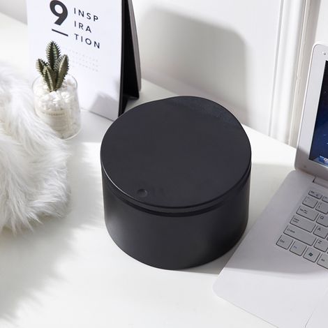 Mini Poubelle,Petite Poubelle de Table avec Couvercle pour Salle de Bain,Cuisine,Bureau,Mignon Portable(noir) (1/5)