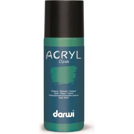 Peinture acrylique - Vert foncé - Tous supports - Opaque - Indélébile - Darwi - 80ml