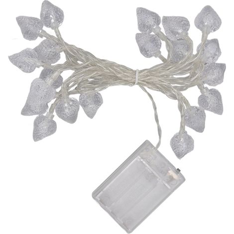 Guirlande lumineuse de Noël extérieure à 20 LED, motif fraise, alimentée par piles, pour la décoration de la maison ou de la chambre. (1/5)
