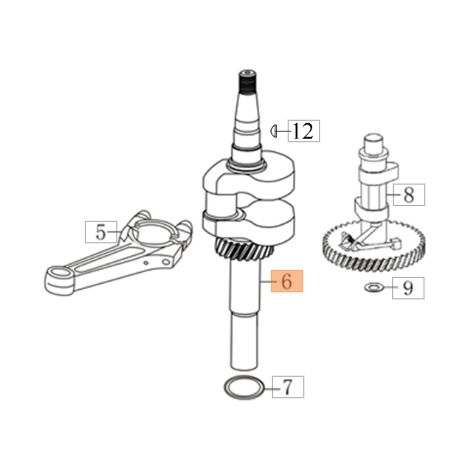 Albero motore tagliaerba G44PK G44TK G48TK COMFORT ORIGINALE OLEOMAC L66151999 (1/2)