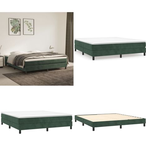 Boxspringbett mit Matratze Dunkelgrün 180x200 cm Samt - Samtbett - Boxspringbett - Doppelbett - Bettauflage - Matratze - Home & Living (1/5)