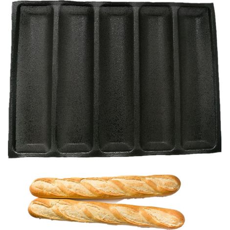 Stampo in silicone per baguette - Stampo antiaderente perforato per pane, stampo per hot dog, tappetino da forno