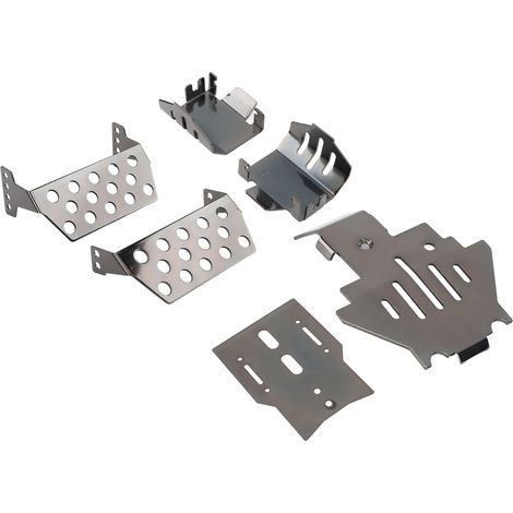 Schwarzes Edelstahl-RC-Chassis-Schutzset, Achsenschutz, Unterfahrschutz für Traxxas (1/5)
