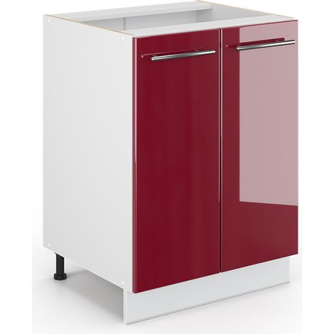 Midischrank Fame-Line, Bordeaux Hochglanz, 60 x 81.6 cm ohne Arbeitsplatte, Vicco
