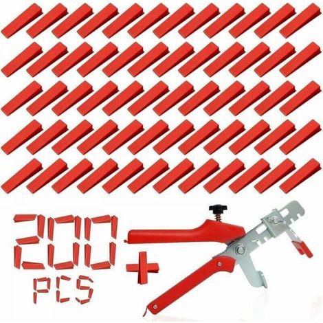 Kit de Système de Nivellement Leveller de Carrelage pour Outils de Construction de Murs en Céramique (200 Cales + 1 Pince) (1/5)