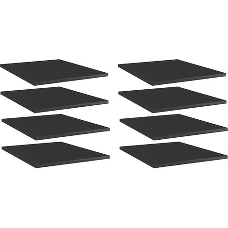vidaXL Ripiani per Libreria 8pz Nero Lucido 40x50x1,5cm Multistrato