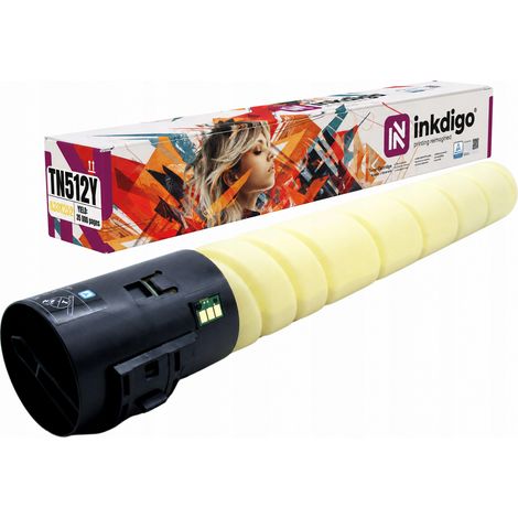 Toner Inkdigo TN512Y compatibile con Konica Minolta Bizhub C454 C554 C454e, certificato TÜV. (1/5)
