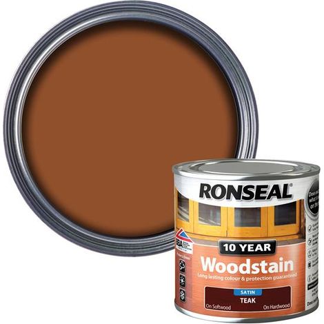 Ronseal 38670 10 Year Woodstain Teak 250ml RSL10WST250