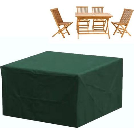 Wasserdichte Schutzhülle für rechteckige Gartenmöbel, 210 x 140 x 70 cm (L x B x H), grün (1/5)