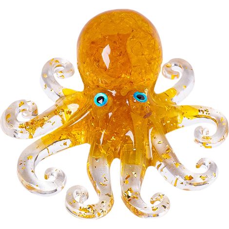 Figurine Pieuvre - Verre Soufflé À La Main - Décoration Aquarium Maison Bureau - Ornements Intérieurs - 1 Pièce (1/4)