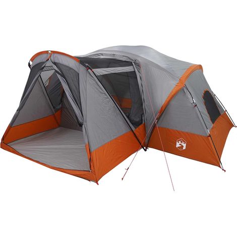 vidaXL Carpa de cabaña con toldo resistente al agua 10 personas (1/2)