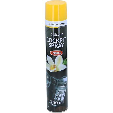 Spray Cockpit 750ml Vanille DUNLOP - Nettoyant & Protecteur Intérieur, Parfum Vanille Longue Durée, Fini Brillant & Frais