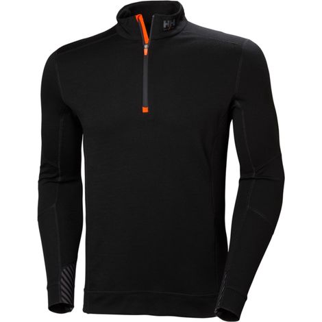Tee-shirt demi-zippé laine de mérinos homme Lifa Merino noir - Helly Hansen (1/4)