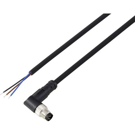 TRU COMPONENTS TC-13751848 Cavo di collegamento M8 x 1 Spina angolata 2 m Numero di poli: 3 1 pz. (1/4)