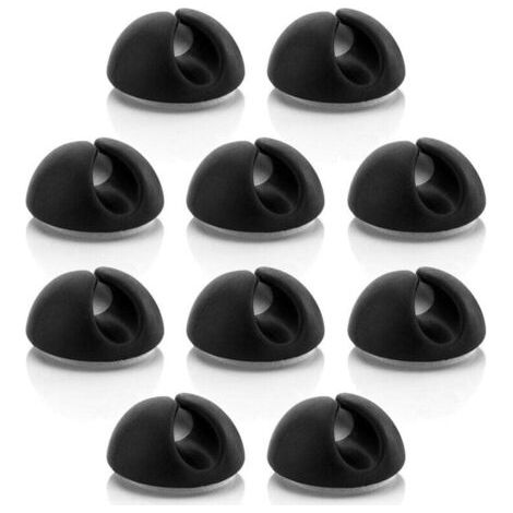 10 Kabelbinder, Kabelmanagement, Kabelorganisator für Kabel bis 8 mm, Schwarz