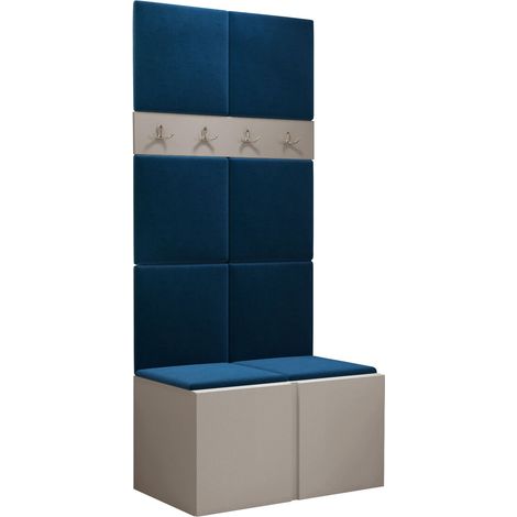 Conjunto para recibidor Pinis IV, Manila 26, 186x84x46cm, Aglomerado laminado, Tapiz, Colocada, Montada en la pared