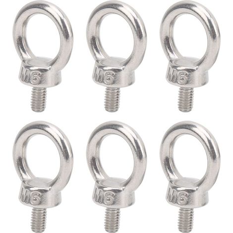 Lot de 10 Boulons à Œil M6 en Acier Inoxydable 304, Anneaux de Levage et Fixation, Accessoires de Quincaillerie Robustes (1/2)