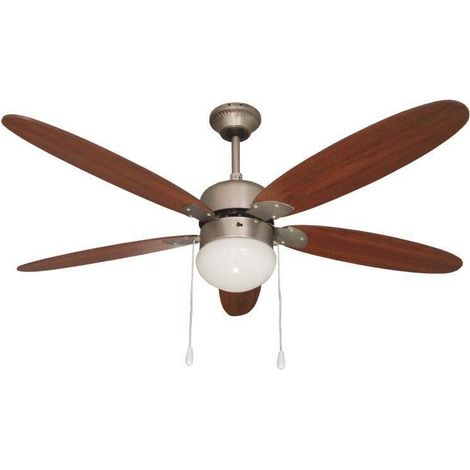 ZEPHIR Ventilatore Soffitto 132Cm 5 Pale Cordicella, Marrone (1/6)