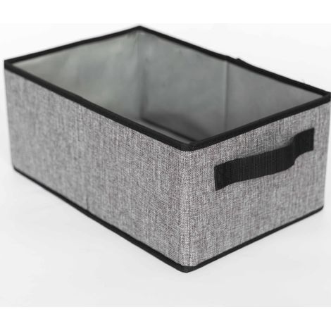 Aufbewahrungsbox, faltbare Aufbewahrungskörbe, Stoff-Aufbewahrungsbox, Aufbewahrungskiste, für Kleidung, grau, 38 x 24 x 16 cm