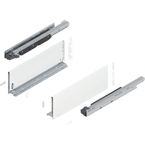 Blum Legrabox pure H C Schubladenschienen Set 1 Paar, 70kg 500mm Tip On Vollauszug, seidenweiß (1/5)