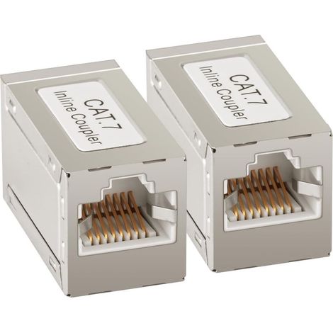 Coupleur RJ45, 2 Pièces Ethernet Raccord RJ45, Raccord RJ45 Femelle vers Femelle, LAN Rallonge Connecteur Adaptateur,Connecteur RJ-45 Cat7, Compatible avec Câble Réseau (1/5)
