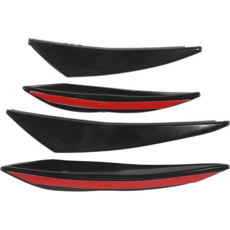 Spoiler universal de goma negra brillante para el parachoques delantero del coche, mejora el rendimiento aerodinámico, protege contra arañazos, estilo agresivo, instalación mediante adhesivo. (1/5)