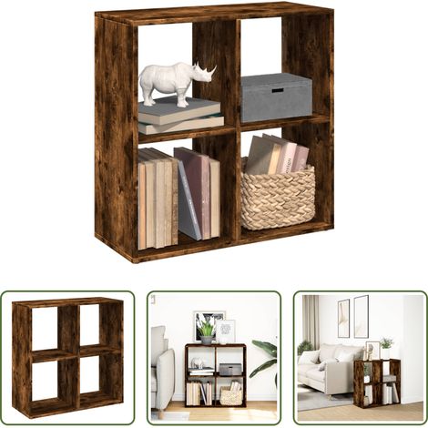 Bücherregal - Raumteiler-Bücherregal Räuchereiche 69,5x29x69,5 cm (1/5)