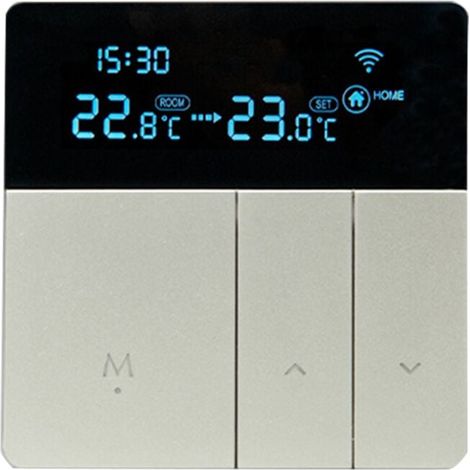 Tuya WiFi Thermostat Eau/Chauffage éLectrique au Sol Eau ChaudièRe à Gaz TempéRature Intelligente TéLéCommande Vocale 3A (1/4)