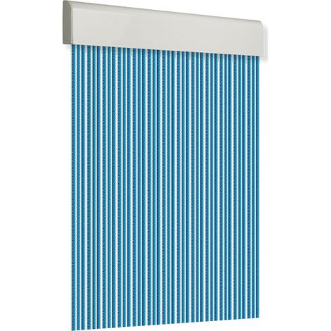 Cortina para puerta 90x210cm plana tosca "Nº11" color azul-blanco (1/3)