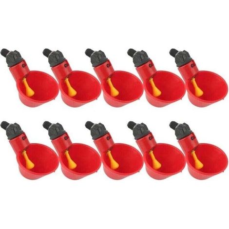 Abreuvoir automatique pour volailles – Lot de 10 pièces en plastique résistant, idéal pour poules, cailles, pigeons et oiseaux (1/4)