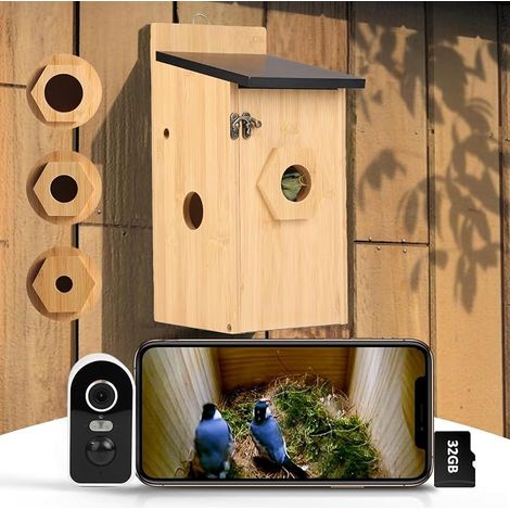 Nichoir à Oiseaux Caméra Nichoir pour Jardin WiFi et Notification d'application Surveillance de Nidification et d'éclosion Enregistrement Automatique (1/5)