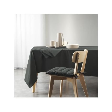 Nappe unie en coton recyclé Gris anthracite 140x240 cm (1/3)