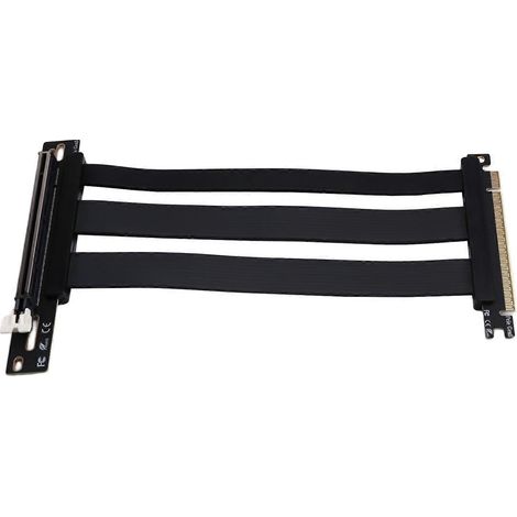 Câble d'extension coudé Teucer PCIe 5.0 x16 pour carte graphique (GPU) Gen 5, vitesse de 128 Go/s, compatible PCIe 4.0, conçu pour les formats ITX. (1/5)