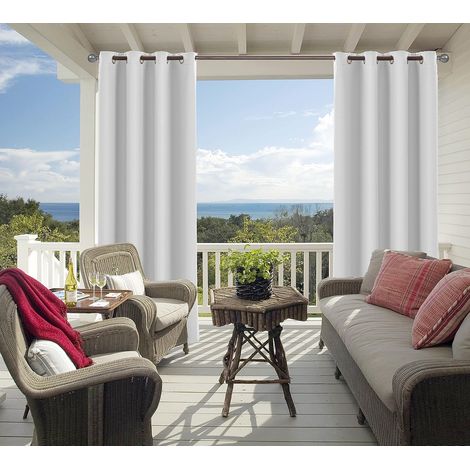 waterproof blackout curtain panels for outdoor, indoor and outdoor use for patio, pergola, porch with grommets at the top, 132.1 x 213.4 cm (W x L) (1/5)