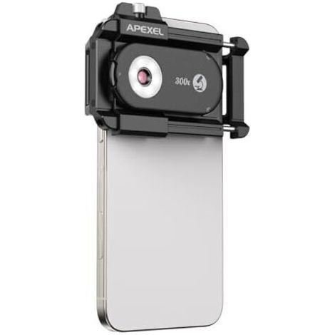 Microscope pour téléphone portable 300X, avec lentilles CPL, 18 LED, 19 modes d'éclairage, lumière UV et clip universel pour Android/iPhone, idéal pour les jardiniers et les amateurs (1/5)
