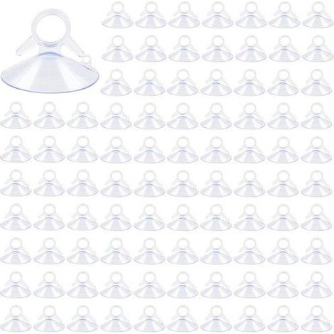 Lot de 120 ventouses transparentes de 45 mm en PVC, sans crochet, pour voiture, pare-soleil, cuisine, salle de bain et (1/5)