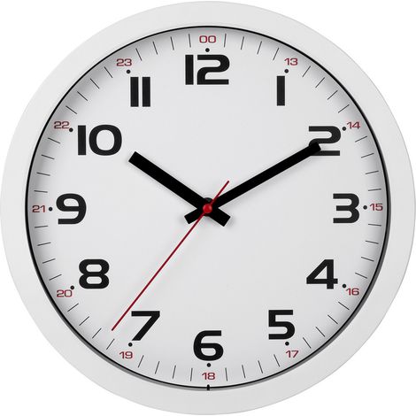 TFA Dostmann 60.3050.02 Quarz Wanduhr 30.5 mm x 30.5 mm x 3.8 mm Weiß