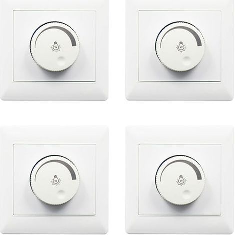 [JAMAIS UTILISÉ] Variateur mural 4ps, panneau de contrôleur de lumière rotatif à bouton-AC180-265V-blanc (1/4)