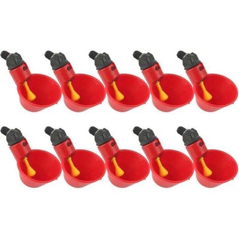 Lot de 10 abreuvoirs automatiques pour volailles – Matériau ABS de haute qualité – Système d'alimentation en eau pour poules, canards, pigeons (1/5)