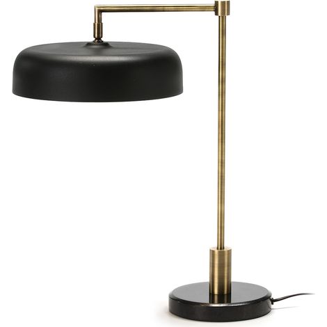 Lampe de Table 18x44x53 Marbre Noir/Métal Noir/Or (1/3)