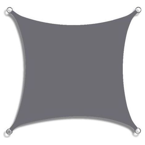 Voile d'ombrage rectangulaire anti UV, durable, parfait pour terrasse, jardin, (2 x 3 m, Gris) (1/4)