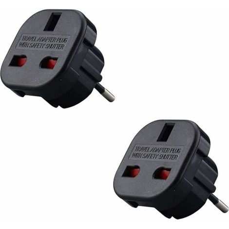 Lot de 2 Adaptateur Prise, Type G vers Type C, Compact, Léger, Voyage Royaume-Uni Europe (1/4)